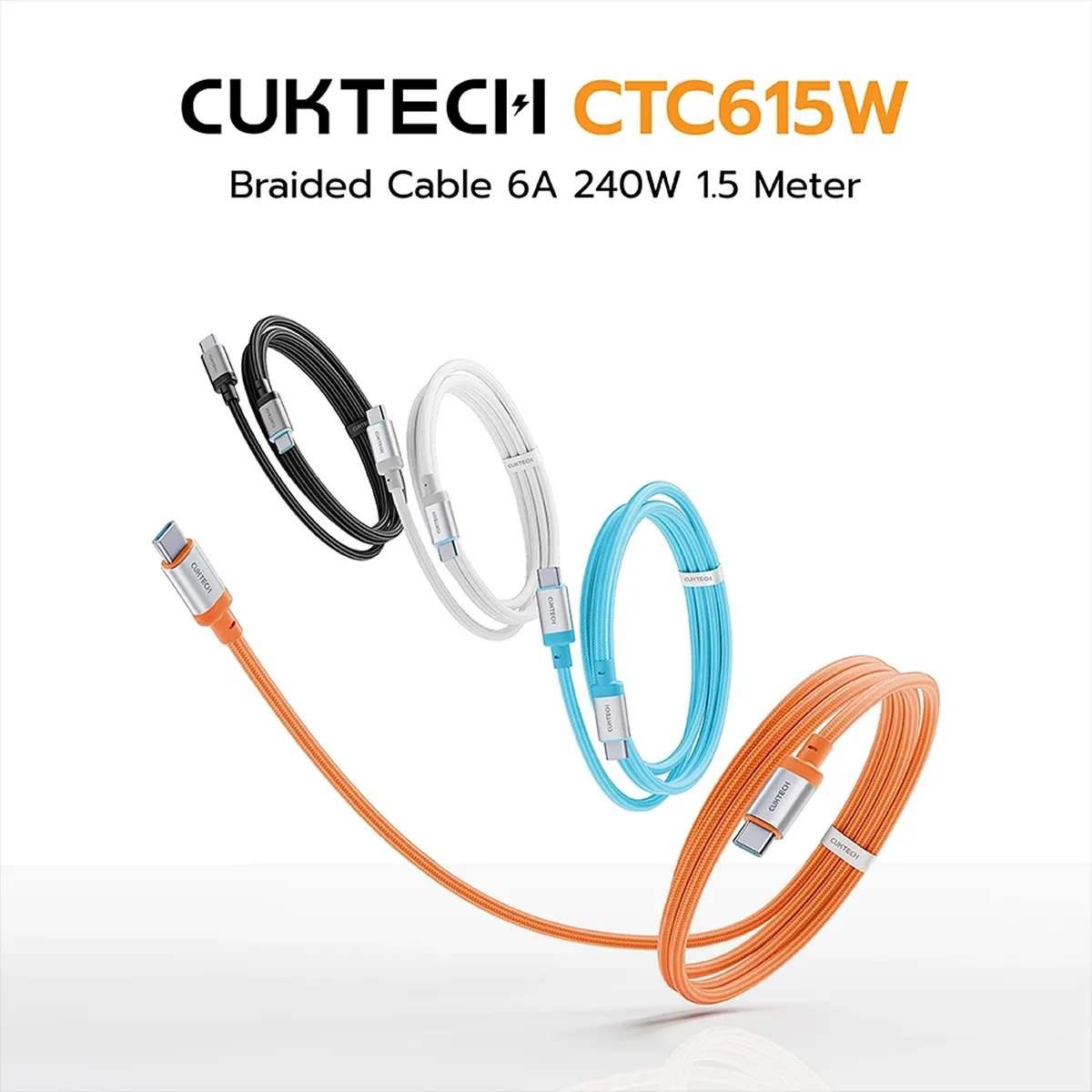 Cáp Cuktech 6A type-C to C 240W dài 1.5m CTC615W